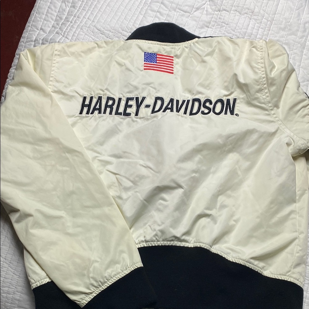 Vintage Harley-Davidson Cream and Black Jacket